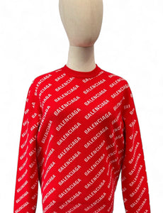 Balenciaga Allover Logo Sweater