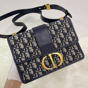 Christian Dior Montaigne 30, Blue Dior Oblique Jacquard Gold-tone Hardware