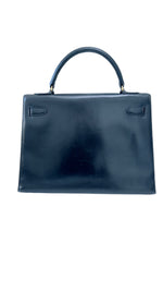 Load image into Gallery viewer, Hermes Kelly32 Sellier Vintage Black Box 24kt Plated-Gold Hardware
