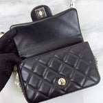 Load image into Gallery viewer, Chanel Precious Pearls Mini Flap Black Lambskin Light Gold-tone Hardware
