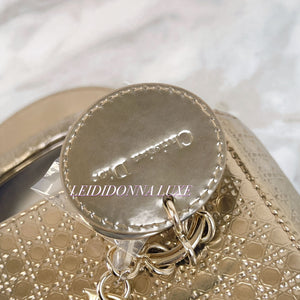 Christian Dior Lady Dior Mini Micro Cannage Pattern Gold