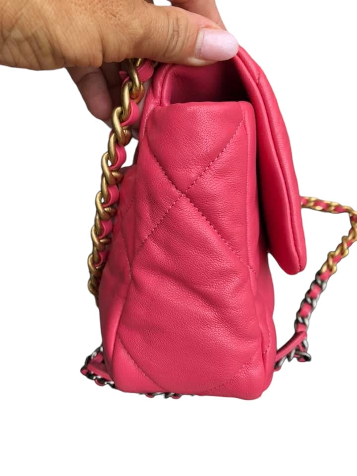 Chanel19 Pink Goatskin Mixed Hardware Small