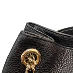 将图片加载到图库查看器，GUCCI Soho Chain Shoulder Medium Pebbled Calfskin Black GHW
