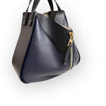 Charger l&#39;image dans la galerie, Loewe Hammock Bag Small, Chocolate and Navy Grained Calfskin, Gold-tone Hardware
