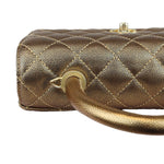 将图片加载到图库查看器，Chanel Coco Handle Mini Diamond Quilted Metallic Gold Caviar, Gold-Tone Hardware
