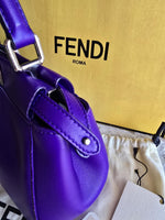 将图片加载到图库查看器，Fendi Peekaboo Mini Nappa Shahtoosh in Purple Rain Silver-tone Hardware
