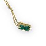 Load image into Gallery viewer, Van Cleef and Arpels VCA Vintage Alhambra 1 Motif Pendant and Necklace, Malachite Yellow Gold
