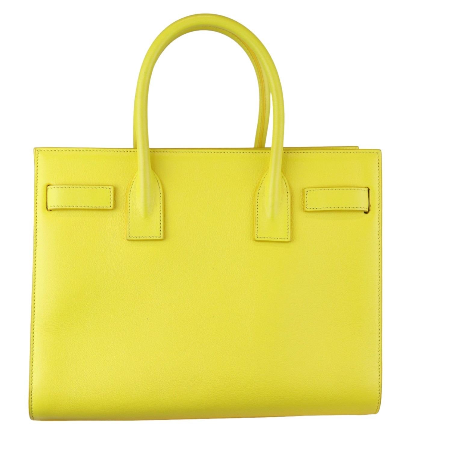 Saint Laurent Sac De Jour Baby Calfskin Leather Yellow GHW