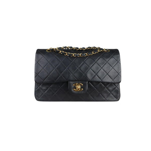 Chanel Timeless Classic Medium - Vintage. Black Diamond Quilted Lambskin, 24kt Gold-plated Hardware