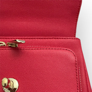 Chanel Business Affinity Small, Strawberry Red Grained Calfskin - Caviar, Gold-tone Hardware