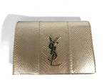 将图片加载到图库查看器，Saint Laurent YSL Wallet On Chain Gold Snakeskin Gold Hardware
