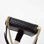 将图片加载到图库查看器，Chanel Leboy New Medium Black Diamond Quilted Lambskin Gold Hardware
