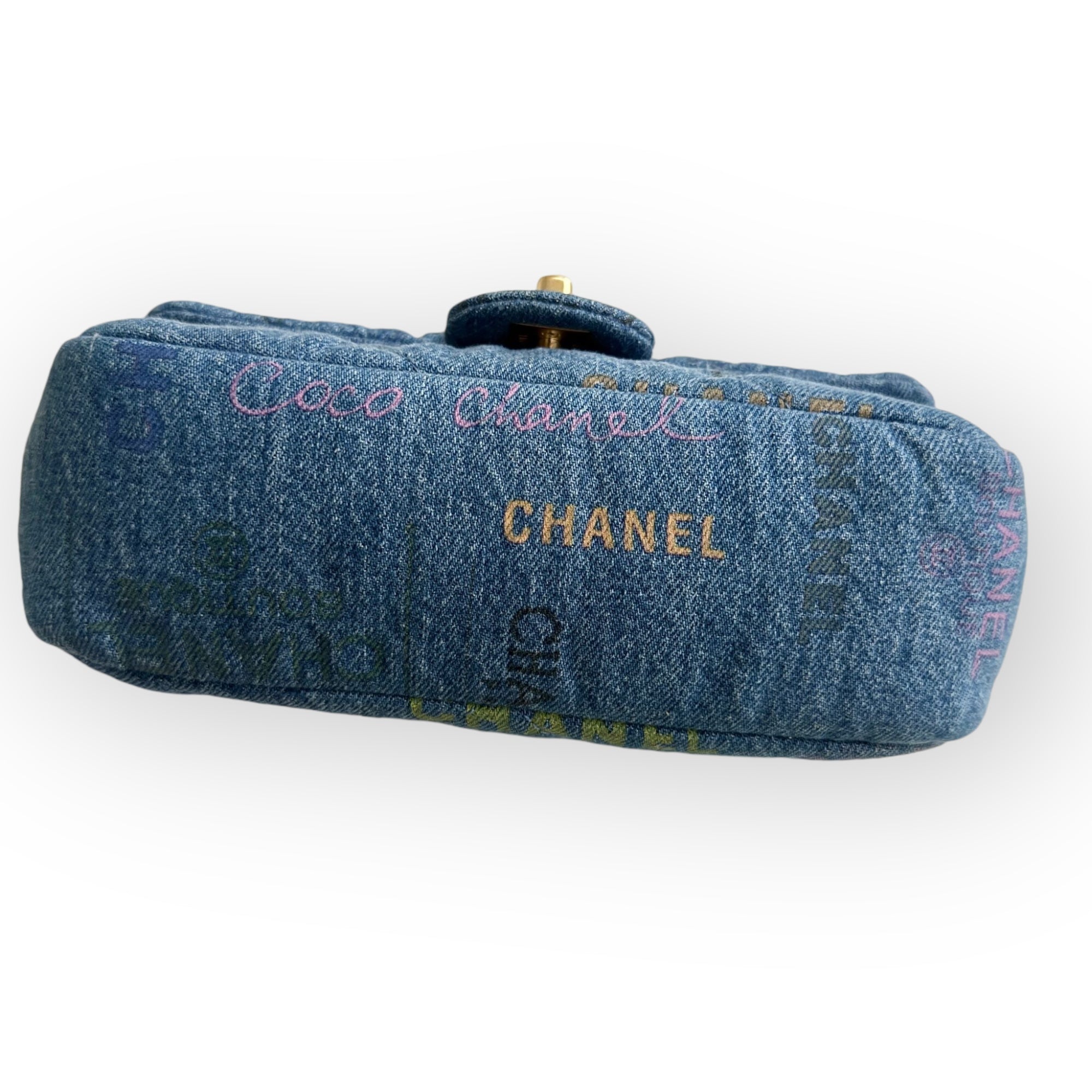 Chanel Classic Mini Rectangle 22P Blue Denim Mood, Gold-tone Hardware