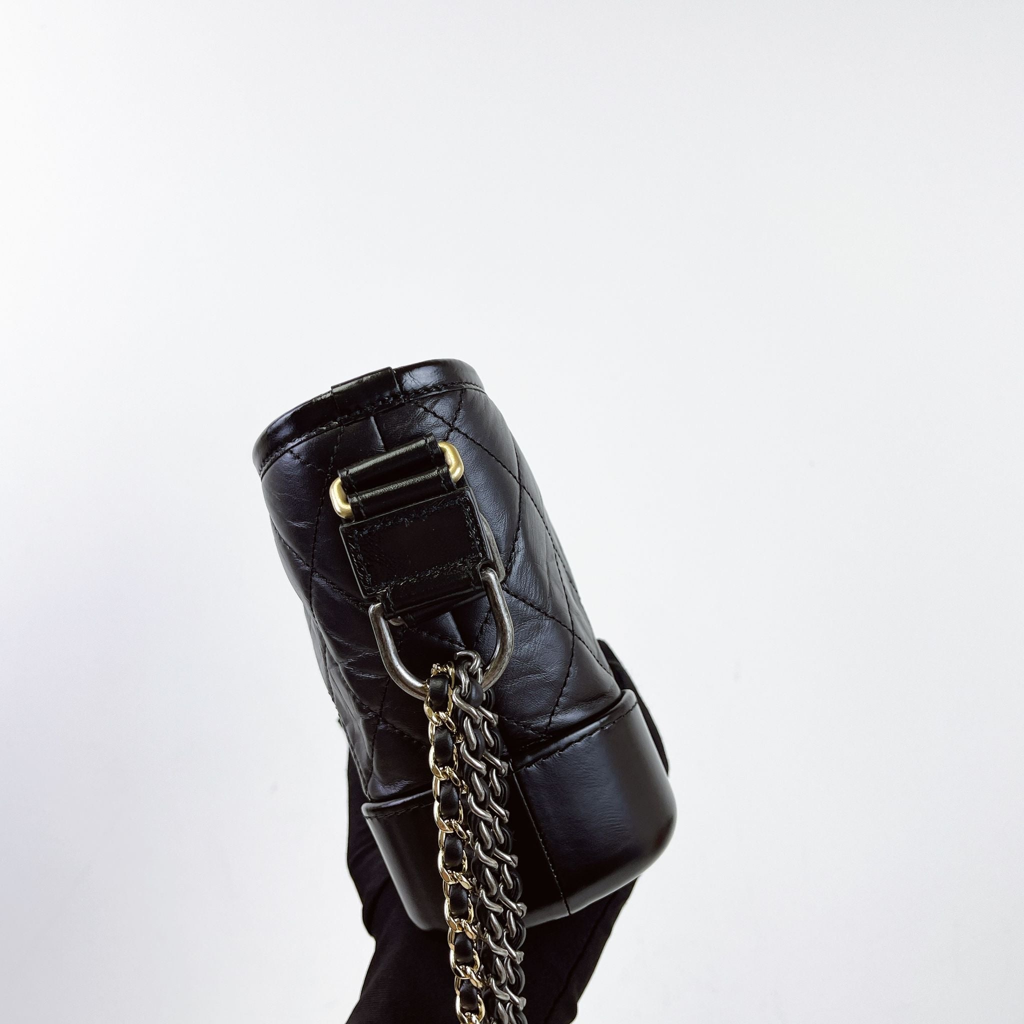 Chanel Gabrielle Small Black Calfskin Mixed Hardware