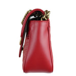 将图片加载到图库查看器，GUCCI GG Marmont Small Calfskin Matelasse Red GHW
