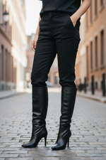 Charger l'image dans la galerie, Saint Laurent YSL Koller 110 Tall Boots, Size 37, Black Vitello Leather
