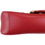 将图片加载到图库查看器，GUCCI GG Marmont Small Calfskin Matelasse Red GHW
