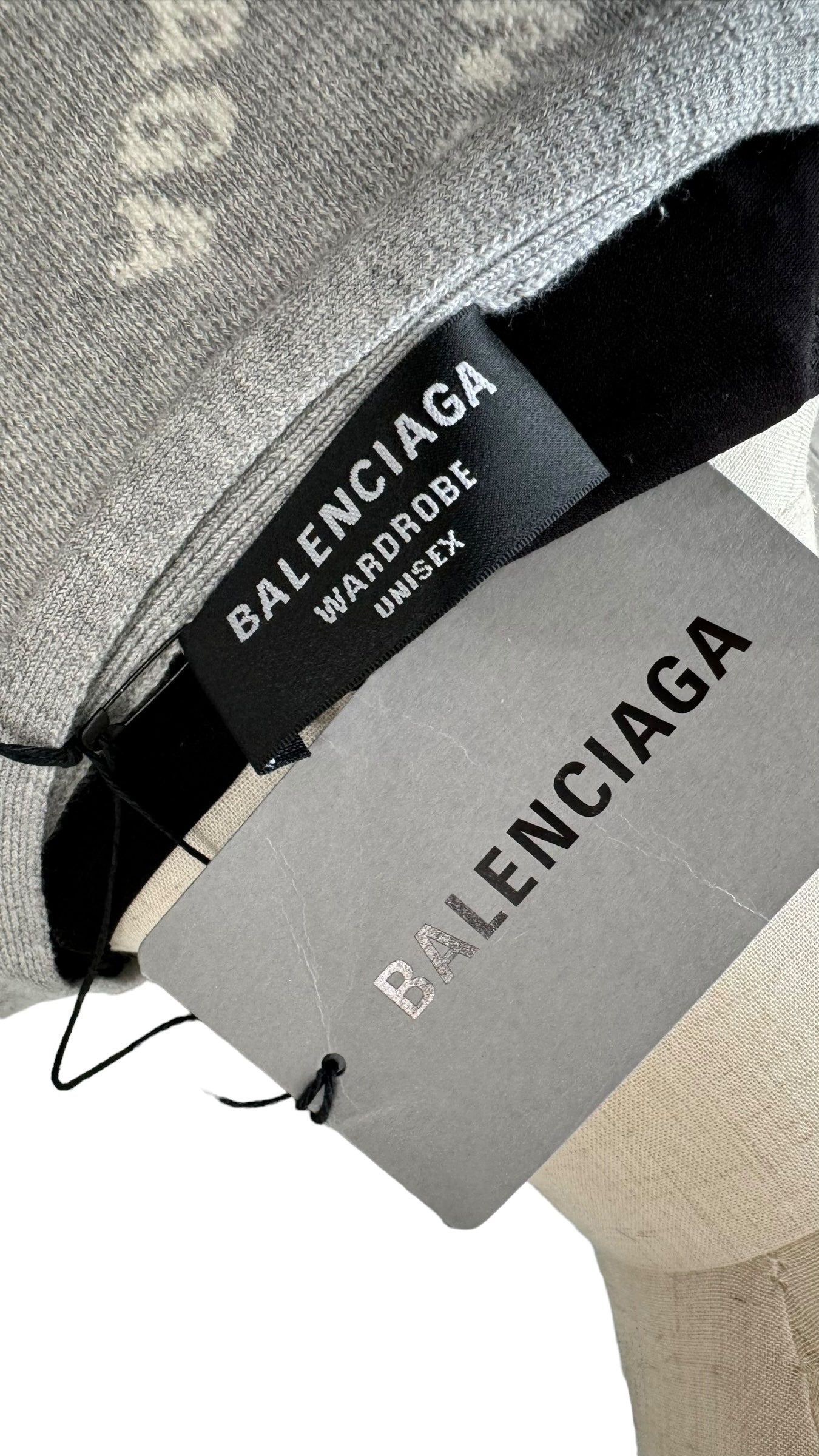 Balenciaga Allover Logo V- Neck Cardigan - Unisex Oversized Fit