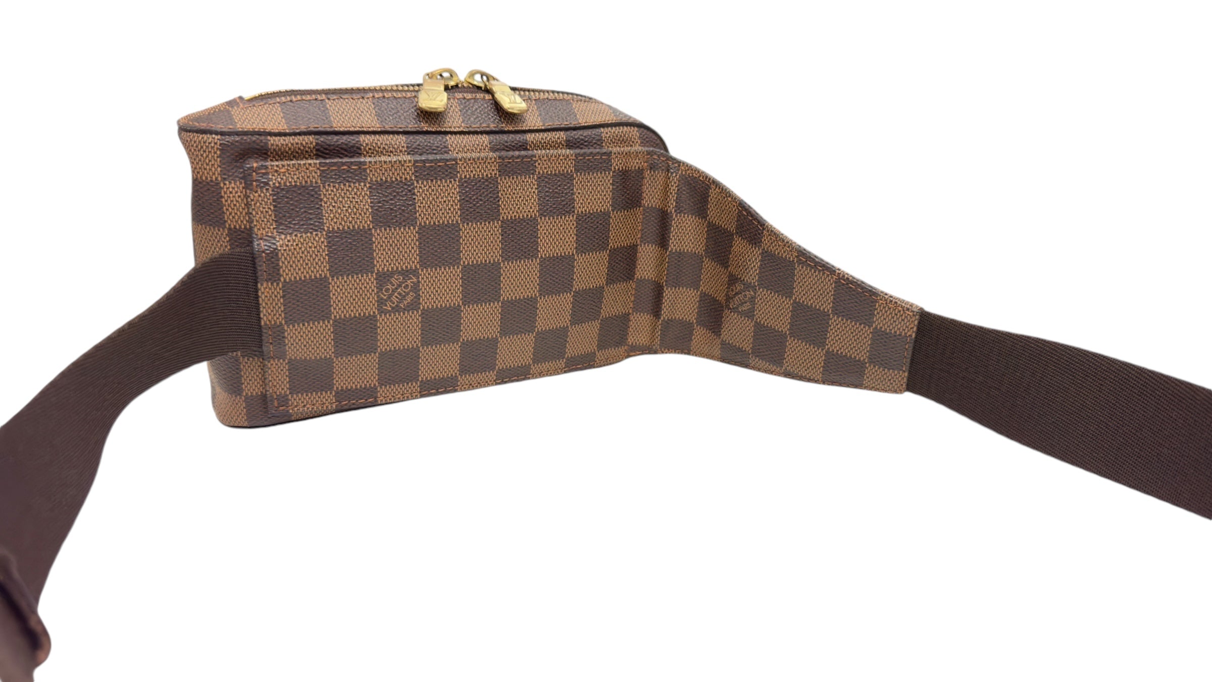 Louis Vuitton Geronimo Waist Bag Damier Ebene Gold-tone