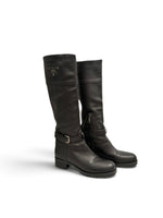 Load image into Gallery viewer, PRADA Knee-High Riding Boots, Black, Womens 7

