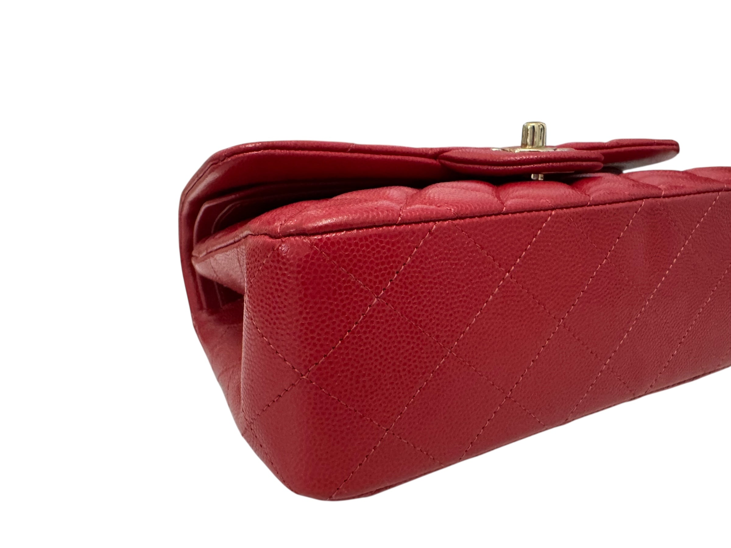 Chanel Timeless Classic Small 19B True Red Caviar Gold-tone Hardware