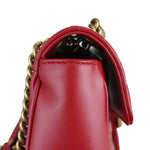 将图片加载到图库查看器，GUCCI GG Marmont Small Calfskin Matelasse Red GHW
