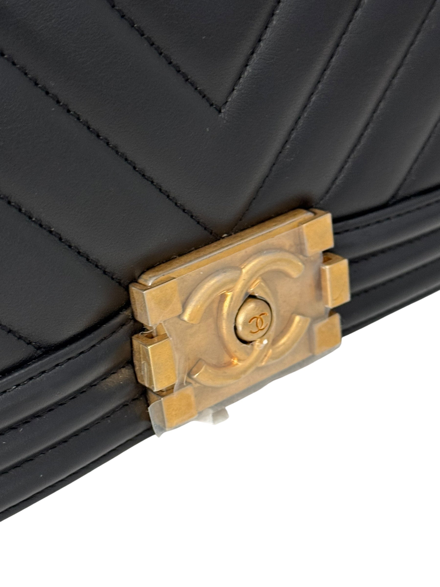 Chanel Leboy Old Medium Black Calfskin Gold-tone Hardware