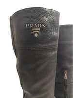 Load image into Gallery viewer, PRADA Knee-High Riding Boots, Black, Womens 7
