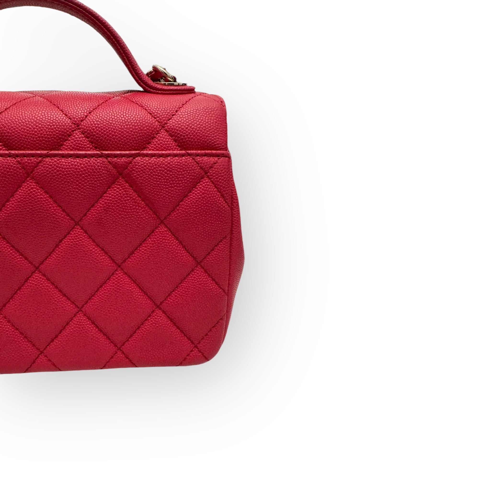 Chanel Business Affinity Small, Strawberry Red Grained Calfskin - Caviar, Gold-tone Hardware