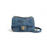 Load image into Gallery viewer, Chanel Classic Mini Rectangle 22P Blue Denim Mood, Gold-tone Hardware
