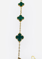 Load image into Gallery viewer, Van Cleef and Arpels Vintage Alhambra 5 Motifs Bracelet, Malachite, 18kt Yellow Gold- VCA
