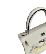 将图片加载到图库查看器，Hermes Kelly 25 Special Edition In and Out Retourne in Nata Swift Leather and Palladium Hardware
