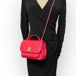 Load image into Gallery viewer, Chanel Business Affinity Small, Strawberry Red Grained Calfskin - Caviar, Gold-tone Hardware
