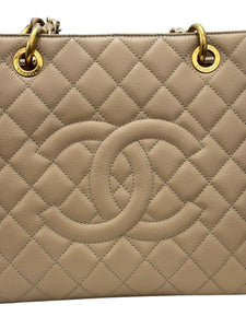 Chanel Grand Shopper Tote GST Dark Beige Caviar Gold-tone Hardware