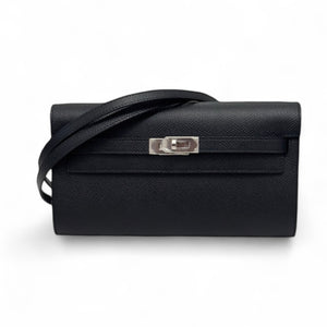 Hermes Kelly To Go Black Epsom Leather Palladium Hardware