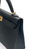 将图片加载到图库查看器，Hermes Kelly II 20 Sellier Black Epsom Leather 24kt Gold-Plated Hardware
