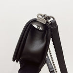 Load image into Gallery viewer, Chanel Leboy Small Black Calfskin Ruthenium Hardware
