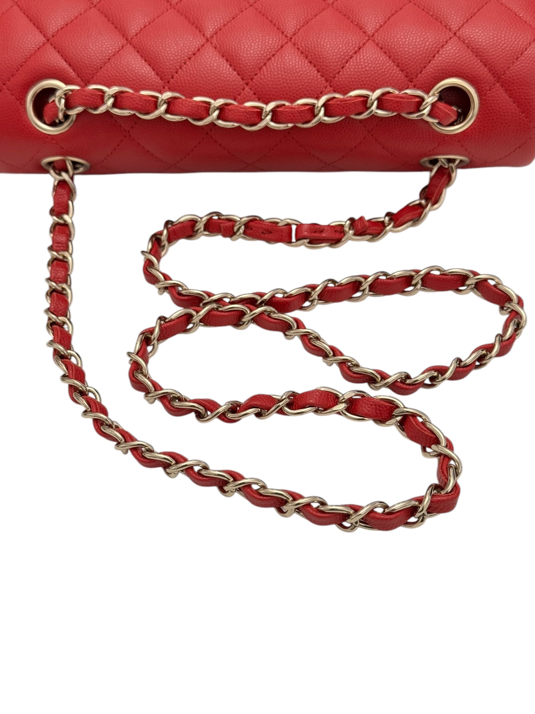 Chanel Timeless Classic Small 22P Red Caviar, Gold-tone Hardware