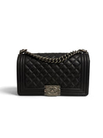 Charger l'image dans la galerie, Chanel Leboy Old Medium Black Calfskin, Ruthenium Hardware
