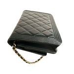 Load image into Gallery viewer, Chanel Classic Leboy Wallet on Chain, Black Diamond Quilted Patent Leather, Gold-tone Hardware
