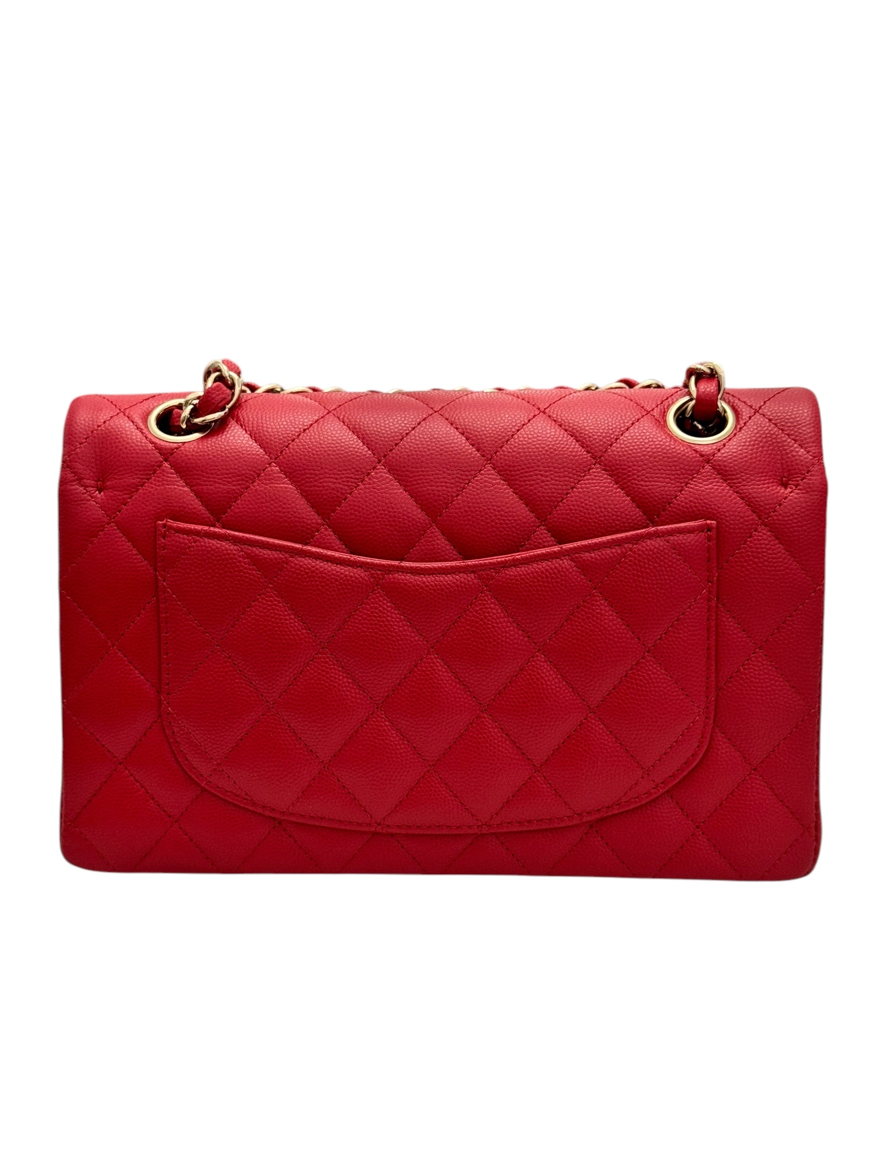 Chanel Timeless Classic Small 22P Red Caviar, Gold-tone Hardware