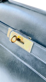 Load image into Gallery viewer, Hermes Kelly32 Sellier Vintage Black Box 24kt Plated-Gold Hardware
