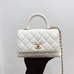 Load image into Gallery viewer, Chanel Coco Handle Mini White Caviar Gold-tone Hardware
