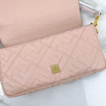 Load image into Gallery viewer, Fendi Medium Nappa FF 1974 Embossed Baguette Rose Pink, Gold-tone Hardware
