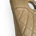 将图片加载到图库查看器，Chanel 31 Mini Shopping Tote Quilted Lambskin Milk Tea/Beige, Gold-Tone Hardware
