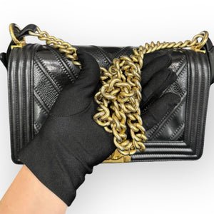 Chanel Leboy Old Medium Mixed Leather Chevron Gold-tone Hardware