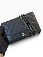 Load image into Gallery viewer, Chanel Gabrielle Quilted Wallet on Chain, Black Calfskin, Mixed-tone Hardware
