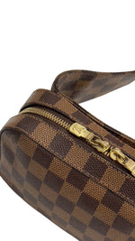 Load image into Gallery viewer, Louis Vuitton Geronimo Waist Bag Damier Ebene Gold-tone
