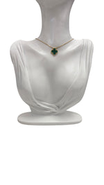 Load image into Gallery viewer, Van Cleef and Arpels VCA Vintage Alhambra 1 Motif Pendant and Necklace, Malachite Yellow Gold
