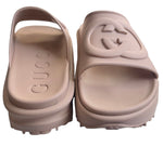 将图片加载到图库查看器，Gucci Mens Interlocking G Platform Slides Sandals 12 Vintage Camel
